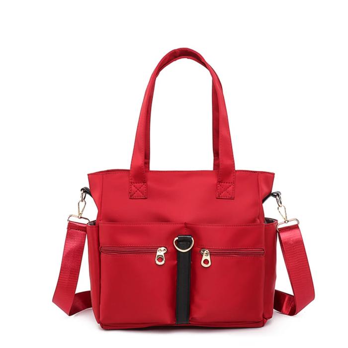 Women Casual Large Capacity Waterproof Oxford Cloth Bag(maroon)
