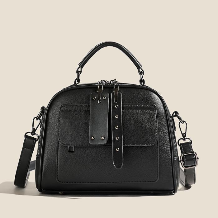 High end ladies' handbag multi-layer large capacity commuting bag Black