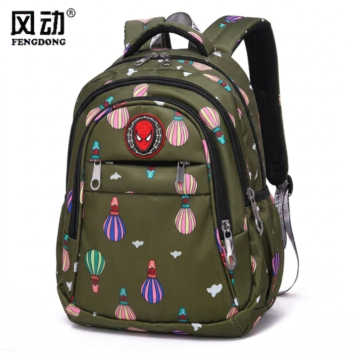 Balloon Adventure Kids Backpack (Olive Green